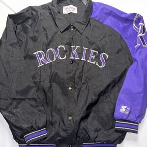 Vintage 90s Colorado Rockies Starter Diamond Collection Windbreaker Jacket XXL
